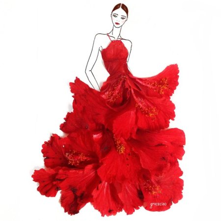 Платье из цветов