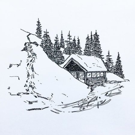 Зимний пейзаж набросок