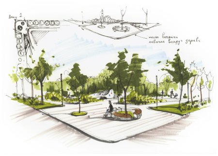 Парк набросок