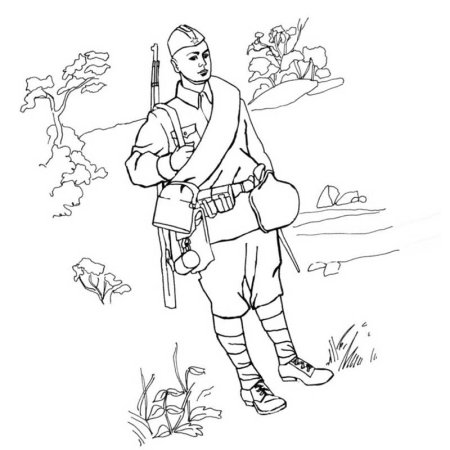 Солдат раскраска для детей