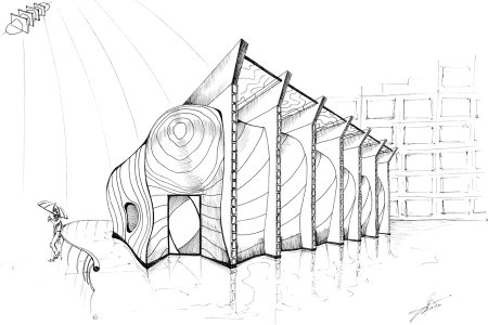 Эскиз здания будущего