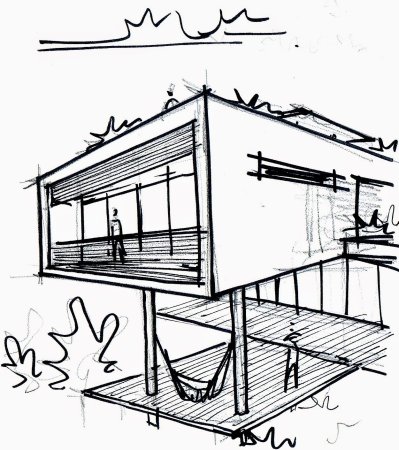 Эскиз необычного здания