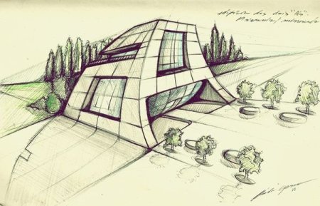 Эскиз здания будущего