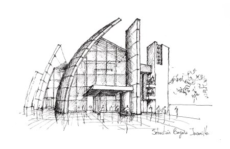 Эскиз современного здания