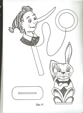 Игрушка Буратино с кольцом из фанеры