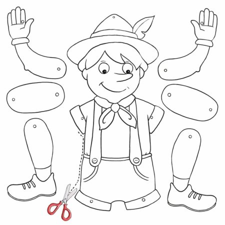 Буратино поэтапное рисование