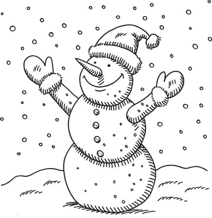 Снеговик раскраска