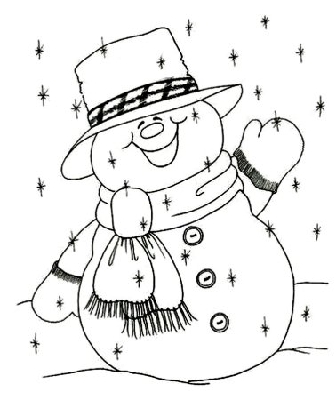 Снеговик раскраска