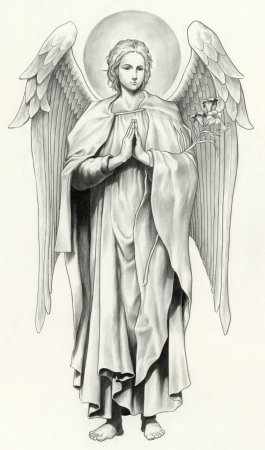 Ангел тату эскиз