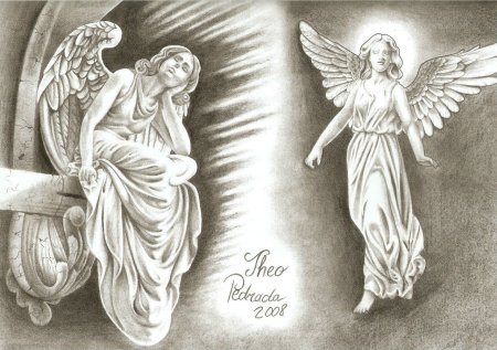 Татуировка ангел эскиз