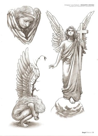 Молящийся ангел тату эскиз