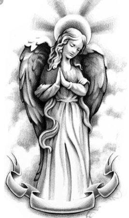 Эскизы тату ангел с мечом
