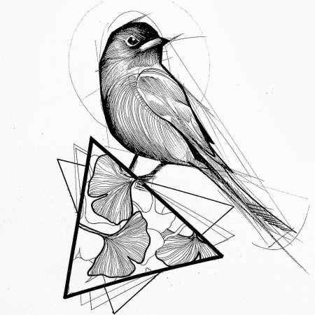 Птица эскиз