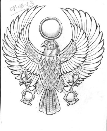 Египетский Сокол тату эскиз