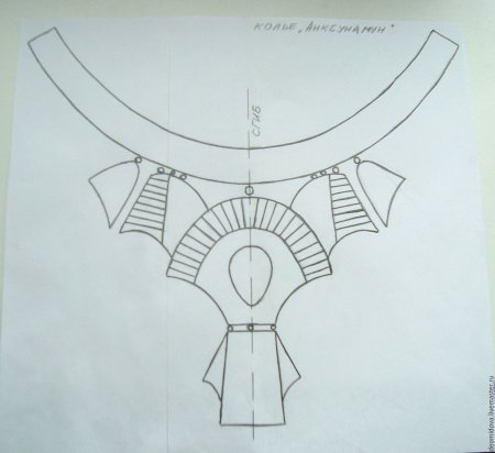 Выкройка основы для колье