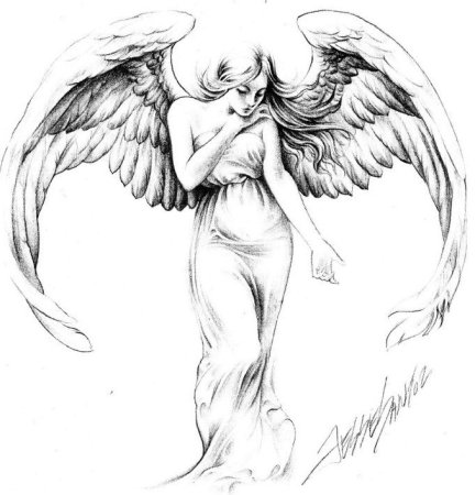 Ангел рисунок карандашом