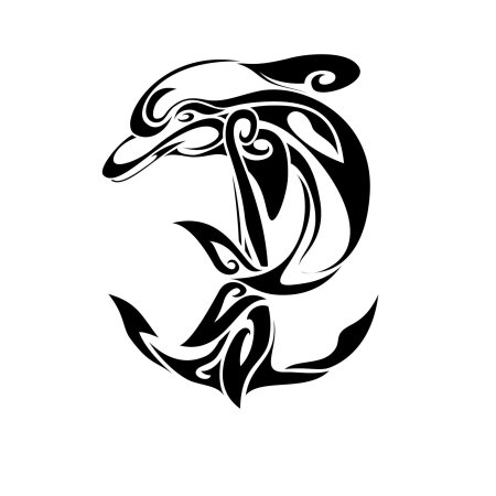 Дельфин тату трайбл