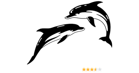 Тату Дельфин черно-белое