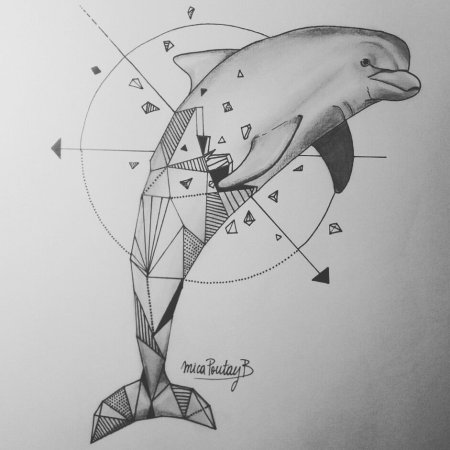 Тату Дельфин эскизы