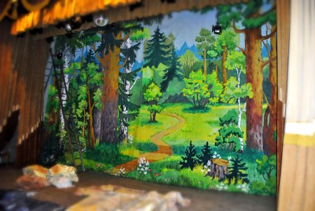 Декорация лес для кукольного театра