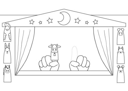 Кукольный театр раскраска для детей