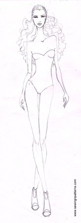 Модель девушки для рисования одежды