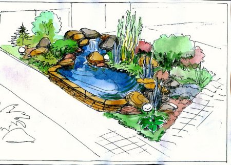 План участка с водоемом