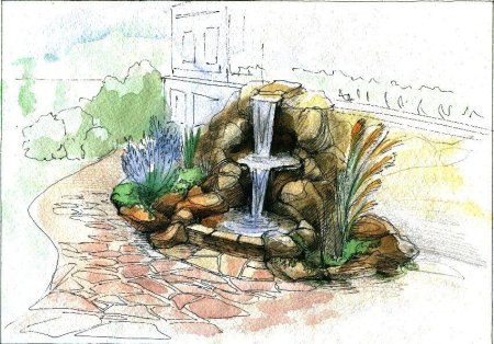 Фонтан рисунок