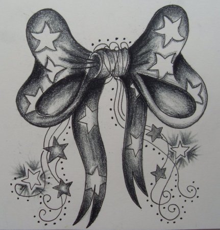 Кружевной бант тату эскиз