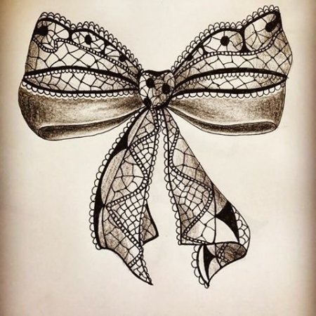 Кружевной бантик тату