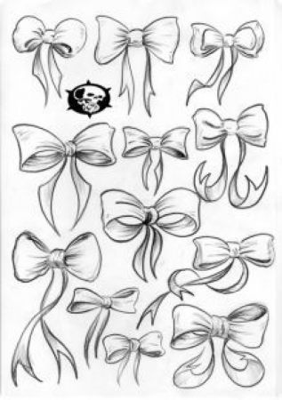 Тату бантик эскиз