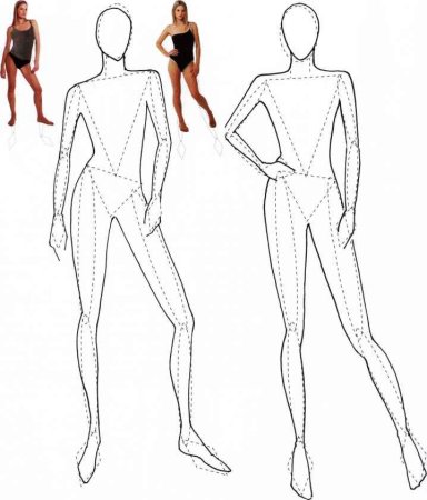 Мужская фигура для эскизов одежды