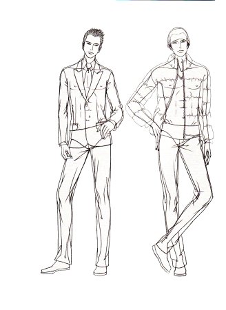 Мужская фигура для эскизов одежды