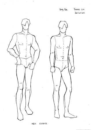 Мужской технический эскиз одежды для мужчин