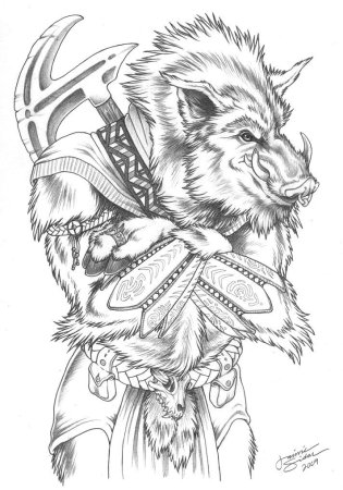 Тату кабана эскизы