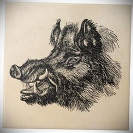 Трафарет кабана для травления