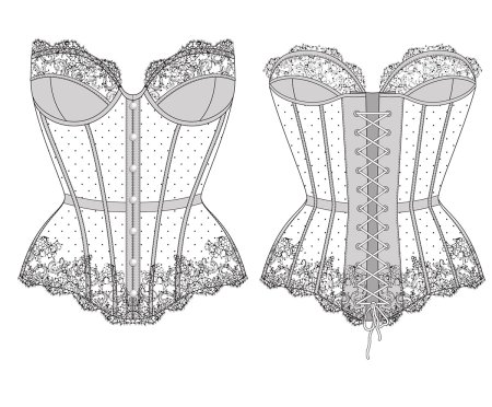 Технический эскиз корсета