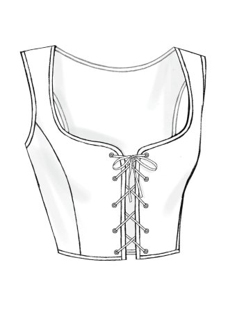 Лекало корсета с бретелями