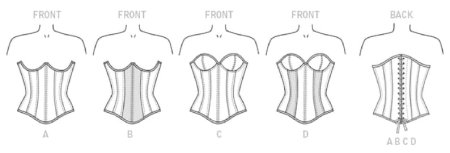 Лекало корсета под грудь