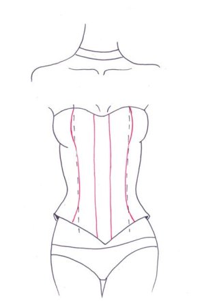 Корсет рисунок карандашом
