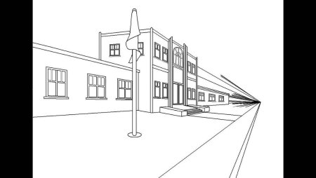 Рисунок двухэтажной школы