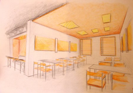 Эскиз интерьера школы