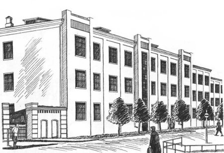 Школа набросок здание