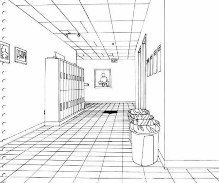 Эскиз интерьера школы