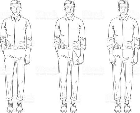 Наброски человека в полный рост в одежде