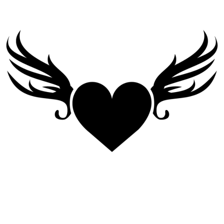 Тату сердце с крыльями