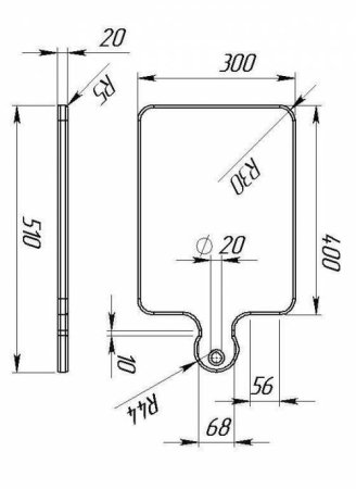 Чертеж кухонной доски