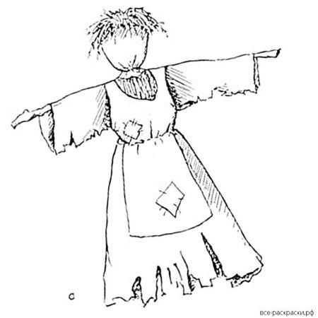 Раскраска Масленица для детей чучело