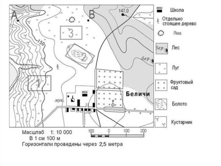 Карта план местности 6 класс