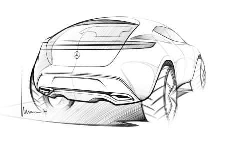 Эскиз автомобиля карандашом